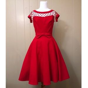 Tatyana Alika circle pinup vintage red swing dress